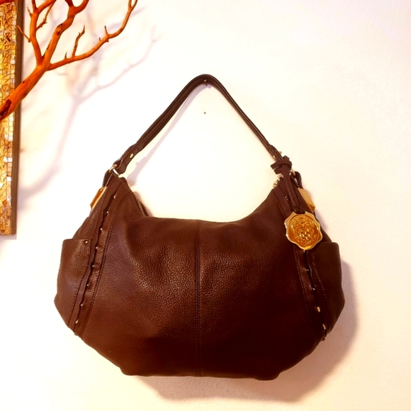 NWOT VINCE CAMUTO-Imp.Brown Gold Studded Accent Handbag - Picture 5 of 8